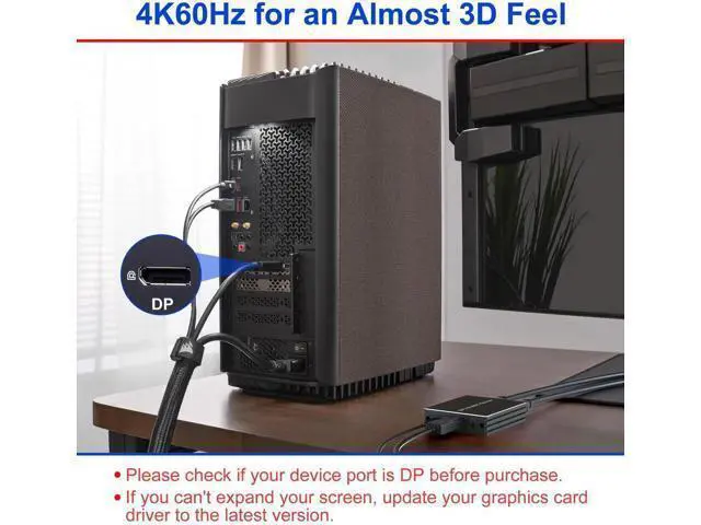 Alt view image 3 of 7 - DisplayPort to Dual HDMI Adapter, 1 In 2 Out MST DP to HDMI Splitter Support 4K@60Hz, Extended Display Hub for Dual Monitors, Compatible with PC Graphics Card Laptop