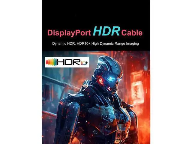 Alt view image 3 of 7 - 50FT Nylon Braided DisplayPort 2.1 Cable 54Gbps UHBR Certified, 10K 8K@120Hz 4K@240Hz HDCP2.3 FreeSync G-Sync High Speed DP Cable for RTX5090 Gaming Monitor PC Projector