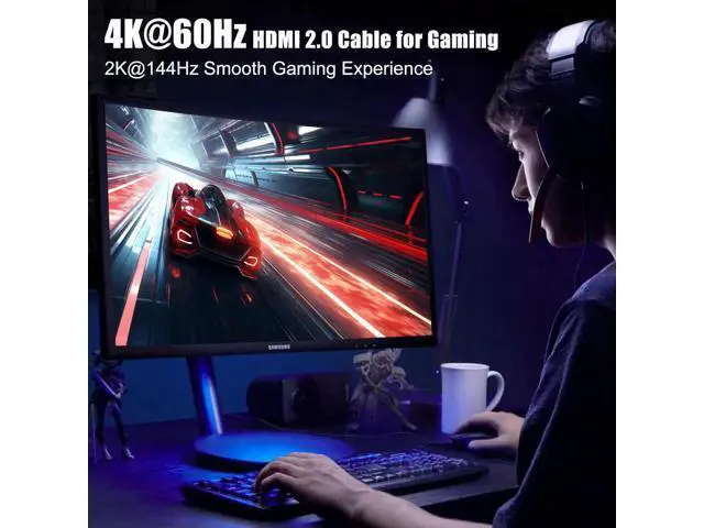 Alt view image 6 of 7 - 2FT Short HDMI 2.0 Cable 5-Pack High Speed 4K@60Hz Cord Supports HDR ARC Ethernet HDCP2.2 for TV Monitor Xbox PS5/4/3 Laptop Roku