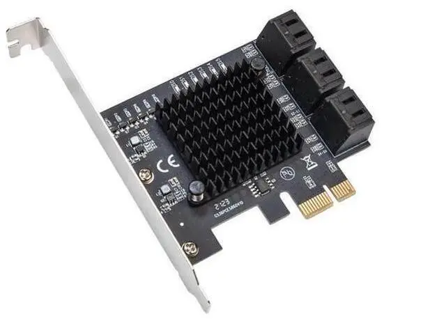 Main image of 6 Port SATA III PCIe 3.0 x1 Non-RAID Expansion Card, JMB575 JMB582 Chipset, Low Profile Bracket SY-PEX40166