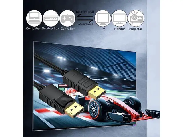Alt view image 7 of 7 - DisplayPort Cables 1FT 10-Pack, DP to DP Male to Male Gold-Plated Cord, Supports 4K@60Hz, 2K@165Hz for Monitor, Computer, Laptop, Graphics Card, Docking Station