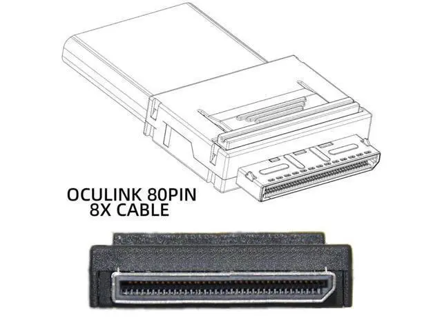 Alt view image 5 of 7 - 50cm OCuLink SFF-8611 8X to Dual SFF-8643 HD 4X Active Data Cable, PCIe Express Lane Splitter Cable for NVMe SSD Server Storage RAID System