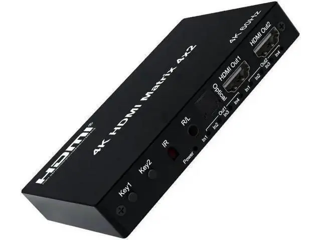 Alt view image 2 of 6 - 4K HDMI True Matrix Switcher 4x2 2x4 2x2, 2 In 4 Out HDMI Matrix Switch Splitter with Optical R/L Audio Extractor, Support Dolby & HDCP 2.2