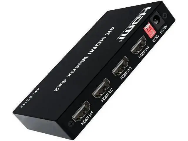Alt view image 3 of 6 - 4K HDMI True Matrix Switcher 4x2 2x4 2x2, 2 In 4 Out HDMI Matrix Switch Splitter with Optical R/L Audio Extractor, Support Dolby & HDCP 2.2