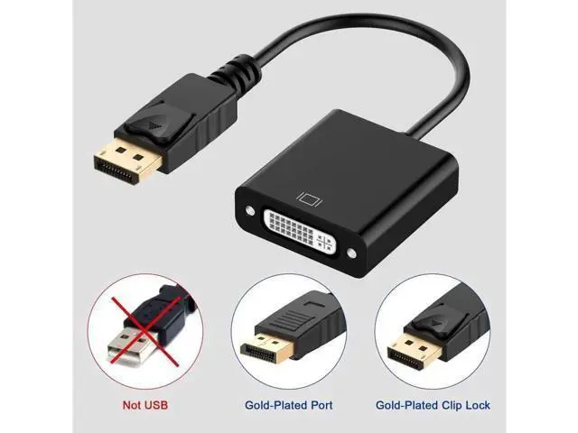 Alt view image 7 of 7 - 5-Pack DisplayPort to DVI-D Single Link Adapter, Male to Female DP to DVI Converter Black Compatible with HP and Other Mainstream Brands