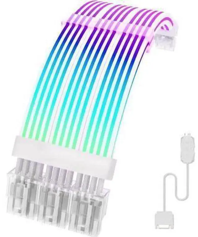 Main image of 3X8 Pin ARGB GPU Power Extension Cable, 5V 3Pin Sync RGB Strimmer Sleeved PC Graphics Card PSU Extension Cord for ATX Chassis Gaming Mod