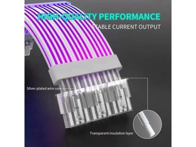 Alt view image 3 of 7 - 3X8 Pin ARGB GPU Power Extension Cable, 5V 3Pin Sync RGB Strimmer Sleeved PC Graphics Card PSU Extension Cord for ATX Chassis Gaming Mod