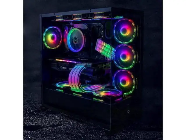 Alt view image 4 of 7 - 3X8 Pin ARGB GPU Power Extension Cable, 5V 3Pin Sync RGB Strimmer Sleeved PC Graphics Card PSU Extension Cord for ATX Chassis Gaming Mod
