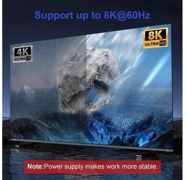 Alt view image 2 of 7 - Bi-Directional USB-C KVM Switch for 2 Computers, 8K@60Hz 4K@144Hz USB-C Switcher Splitter with 100W PD Charging, 10Gbps Data Transfer, Includes Power Cable