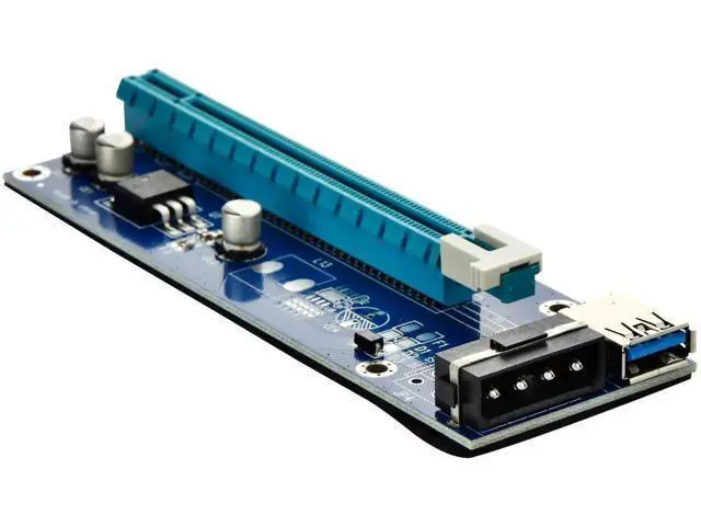 Alt view image 2 of 5 - 6 Pack PCI-E 16x to 1x Powered GPU Riser, 60cm USB 3.0 Extension Riser Adapter with 4 Pin Molex to SATA Power Cable for Ethereum ETH Mining Rig