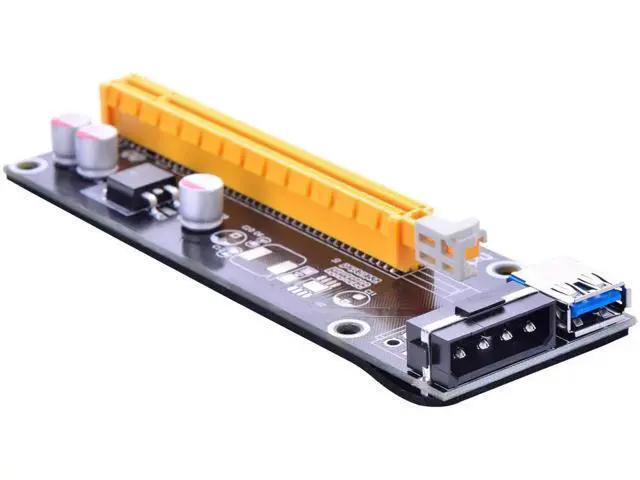 Alt view image 2 of 5 - 6 Pack PCI Express 16x to 1x GPU Riser Adapter, 60cm USB 3.0 Extension Cable with 4-Pin MOLEX to SATA Power Cable for ETH Cryptocurrency Mining