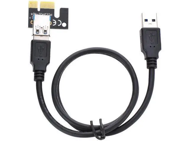 Alt view image 3 of 5 - 6 Pack PCI Express 16x to 1x GPU Riser Adapter, 60cm USB 3.0 Extension Cable with 4-Pin MOLEX to SATA Power Cable for ETH Cryptocurrency Mining