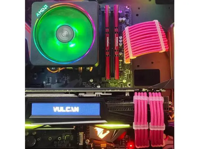 Alt view image 4 of 6 - PSU Extension Cable Kit Custom Sleeved Power Supply Cable Mod for PC Build 18AWG 24Pin ATX /8 (4+4) Pin EPS CPU Cable /8 (6+2) Pin PCI-E GPU PSU Cables 6PCS with Cable Comes Pink