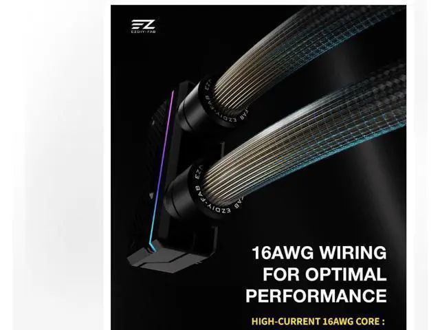 Alt view image 5 of 7 - 24 Pin ATX Motherboard Power Extension Cable, 90 Degree Right Angle 5V ARGB Sync PCIe Mainboard Power Cord, Carbon Fiber Braided ATX 24Pin Extension Wire for Gaming PC Case Modding