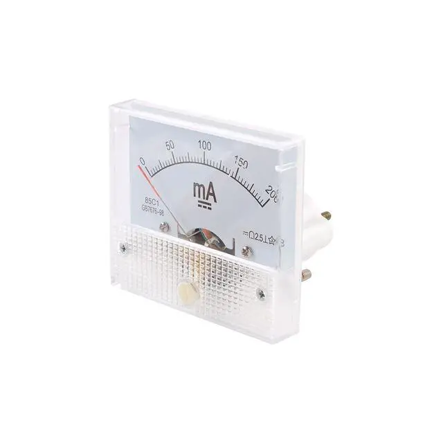 Alt view image 2 of 2 - 85C1 DC Pointer Ammeter Analog Meter 200mA Rectangle Panel Mounted Current Meter Ammeter Tester 0-200 mA DC 85C1 65 * 56MM