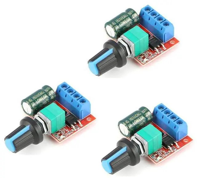 Main image of 3Pcs 5V-28V DC Motor Speed Controller LED Dimmer PWM Module 5A Switch