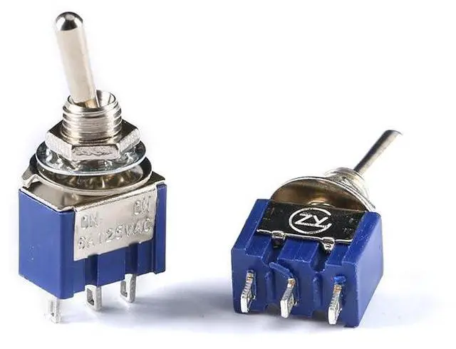 Alt view image 2 of 3 - 10Pcs MTS-102 Rocker Switch Single-Pole 2-Position 3-Terminal 6mm Mounting Hole