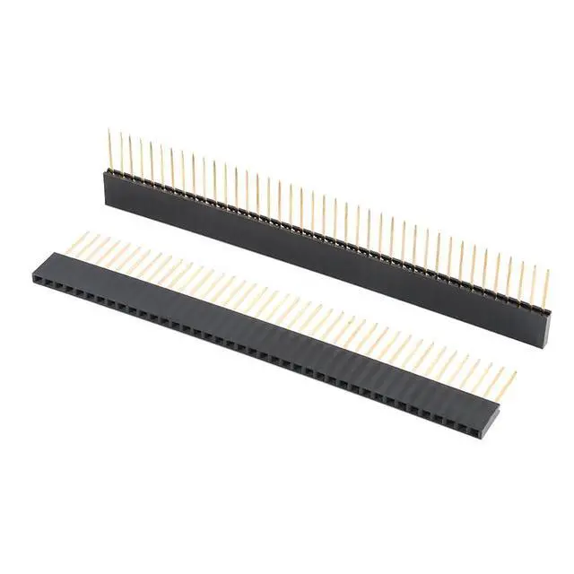 Alt view image 2 of 3 - 10Pcs 1x40 Pin Single Row Female Header 2.54mm Pitch Extended Leg