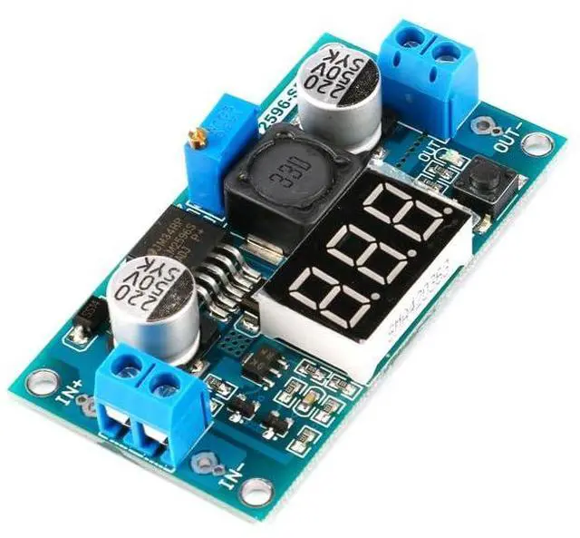 Main image of 2Pcs LM2596 Adjustable DC-DC Buck Converter Module with Voltage Meter