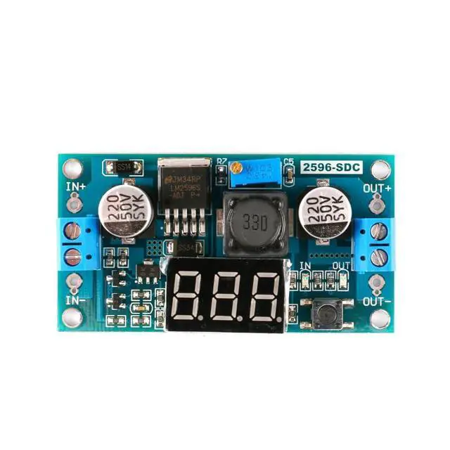 Alt view image 2 of 5 - 2Pcs LM2596 Adjustable DC-DC Buck Converter Module with Voltage Meter