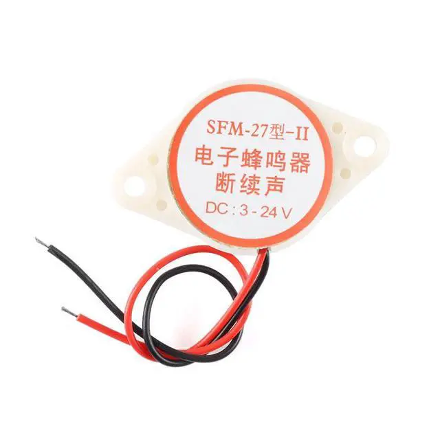 Alt view image 4 of 5 - 5Pcs SFM-27 Wired Active Piezoelectric Buzzer, High-Decibel Alarm Buzzer