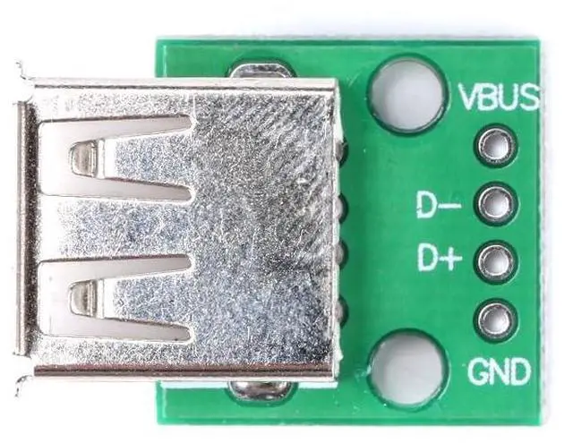 Alt view image 4 of 6 - 10Pcs USB 2.0 Female to DIP Adapter Board, 4-Pin 2.54mm Pitch Breakout Module