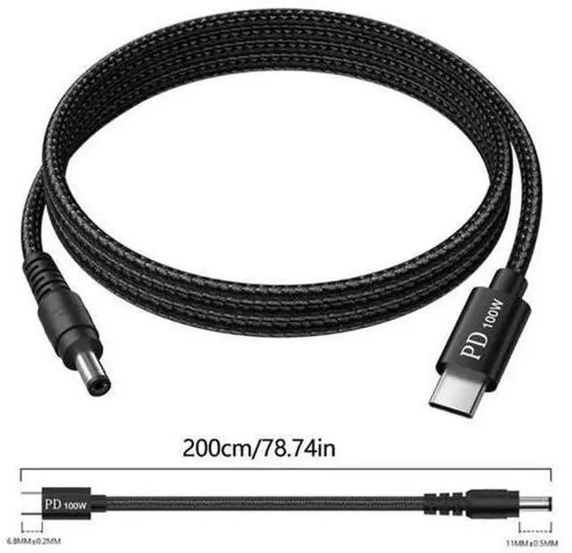 Alt view image 3 of 3 - 100W USB-C DC Power Adapter Kit, Universal AC-DC Laptop Power Supply with 5.5x2.1mm DC Port & 10 Interchangeable DC Tip Connectors