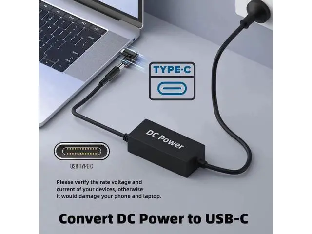 Alt view image 2 of 7 - 65W 90 Degree Right Angle DC 5.5x2.5mm to USB-C PD Power Adapter, 20V DC Barrel Input to Type-C Output Charging Converter Plug
