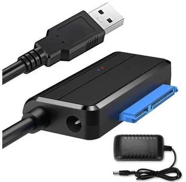 Main image of USB 3.0 to SATA III Hard Drive Adapter Cable with 12V/2A Power Supply, UASP Supported External Converter for 2.5 & 3.5 Inch SATA SSD HDD, Black