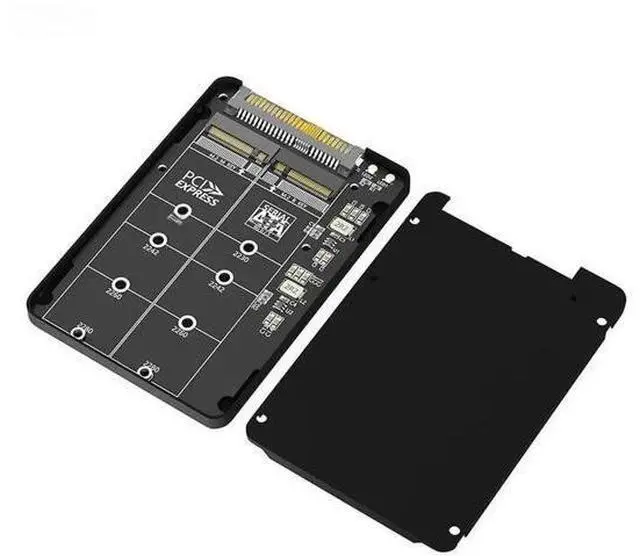 Main image of 2-in-1 Aluminum M.2 SSD Enclosure, NVMe PCIe & NGFF SATA to U.2 SFF-8639 Combo Adapter for Desktop PC