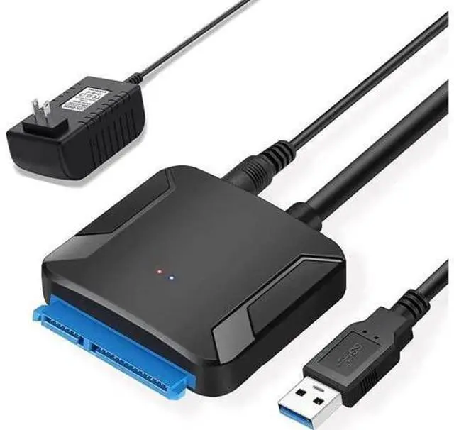 Main image of USB 3.0 to SATA III Hard Drive Adapter Cable with 12V/2A Power Supply, UASP Supported Converter for 2.5" & 3.5" SATA HDD SSD