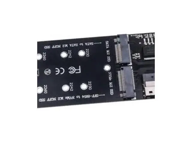 Alt view image 2 of 6 - M.2 SATA to SATA + NVMe to SFF-8654 Converter, 22Pin SATA M.2 Expansion Card, M-Key/B-Key SSD Adapter for PC Desktop Motherboard