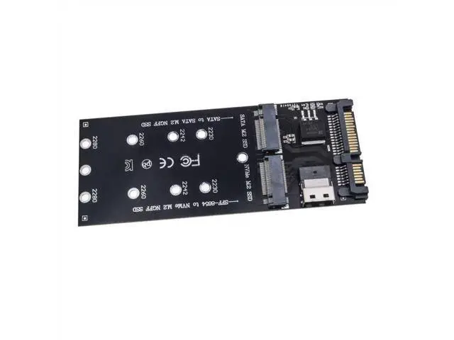 Alt view image 3 of 6 - M.2 SATA to SATA + NVMe to SFF-8654 Converter, 22Pin SATA M.2 Expansion Card, M-Key/B-Key SSD Adapter for PC Desktop Motherboard