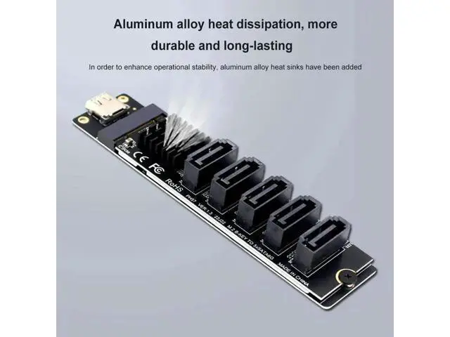 Alt view image 3 of 3 - USB-C to 5-Port SATA III 6Gbps Expansion Adapter with JM575+JMS580 Dual Chips, USB3.2 Gen2 SATA Expander Card, Plug and Play for Desktop & Laptop Storage Expansion