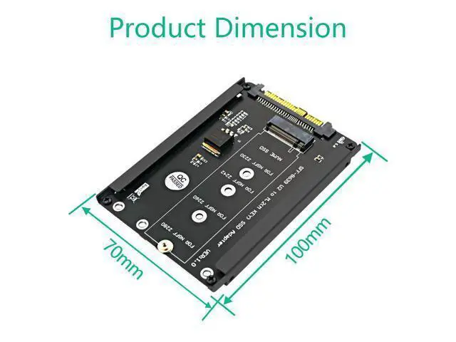 Alt view image 5 of 6 - M.2/SATA to U.2 SFF-8639 Adapter, M.2 NVMe (M-Key) + M.2 SATA (B+M Key) SSD Converter with Metal Case, PCIe 3.0 x4 32Gbps Riser Card for Samsung WD Kingston ADATA Intel ZHITAI M.2 SSD