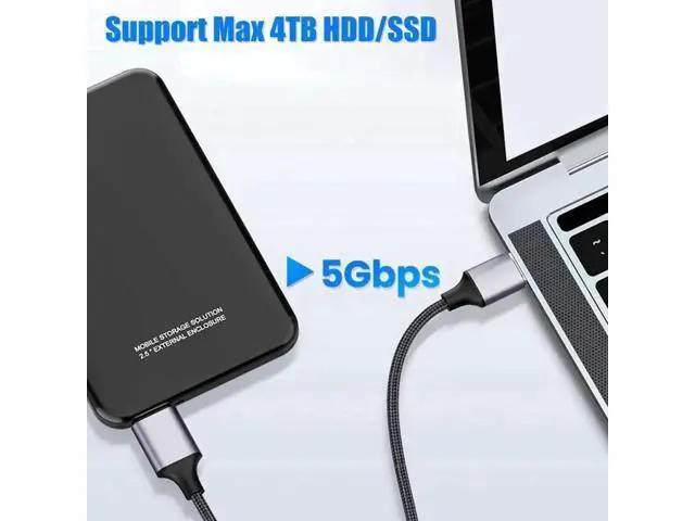Alt view image 4 of 7 - 2-Pack Nylon Braided USB 3.0 Micro B Cable 6.6FT, USB-A & USB-C to Micro USB B Cord for External Hard Drives & Digital Cameras