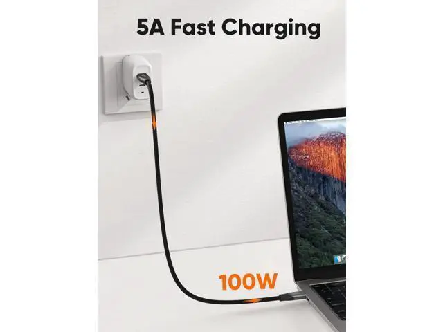 Alt view image 2 of 7 - 3.3FT USB C to C Cable, 100W PD Charging, 10Gbps USB 3.2 Gen2, 4K@60Hz Video Cord Compatible with Android Auto, External SSD, MacBook, iPad, iPhone 15/16, Galaxy S24/S23+, Pixel 7/8/9