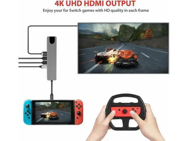 Alt view image 3 of 5 - USB-C Multiport Hub Adapter, 4K@30Hz HDMI, 100Mbps RJ45 Ethernet, 2 USB-A, USB-C Data & 87W PD Charging, Portable Type-C Docking Converter for USB-C Laptops