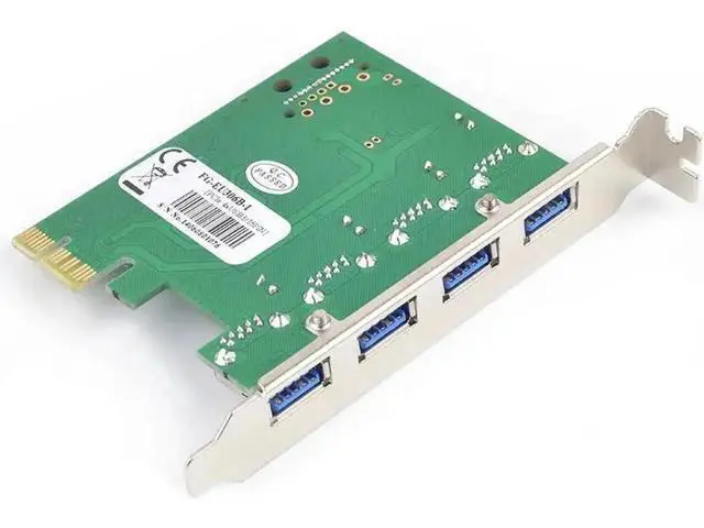 Alt view image 4 of 6 - 4 Port USB 3.0 PCIe X1 Expansion Card, Renesas (NEC) Chipset, 15-Pin SATA Power Supply, SuperSpeed 5Gbps PCI-E USB Controller Adapter for Desktop Motherboard