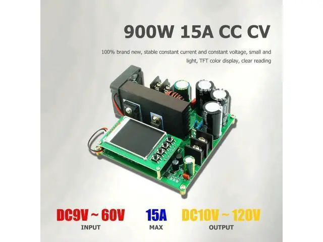Alt view image 5 of 6 - 900W 15A DC-DC Boost Converter, 8-60V to 10-120V Step Up Power Supply Module, TFT Display CC CV Constant Current Voltage Regulator for Battery Charging Solar Panel DIY