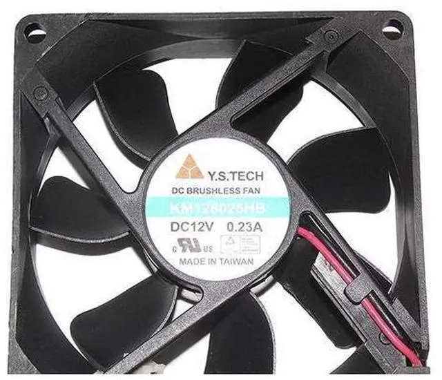 Main image of 80x80x25mm KM128025HB Replacement Cooling Fan, DC12V 0.23A 2 Wires Brushless Fan Compatible with Y.S.TECH for PC Case, ATX Power Supply, Inverter, Industrial Cabinet Cooling