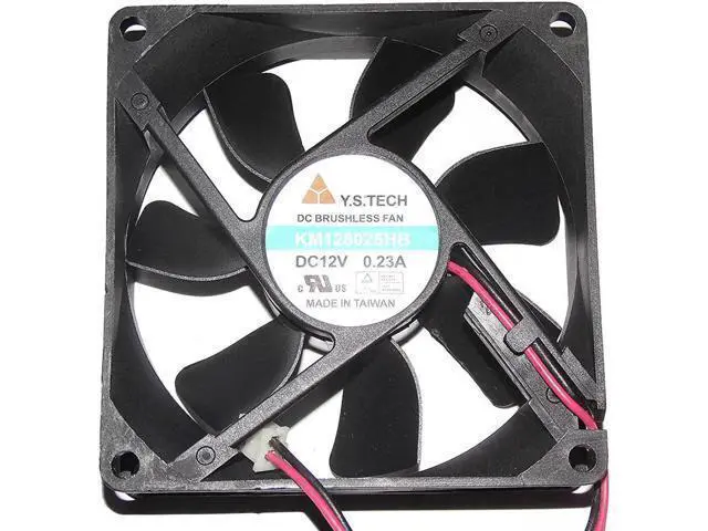 Alt view image 3 of 6 - 80x80x25mm KM128025HB Replacement Cooling Fan, DC12V 0.23A 2 Wires Brushless Fan Compatible with Y.S.TECH for PC Case, ATX Power Supply, Inverter, Industrial Cabinet Cooling