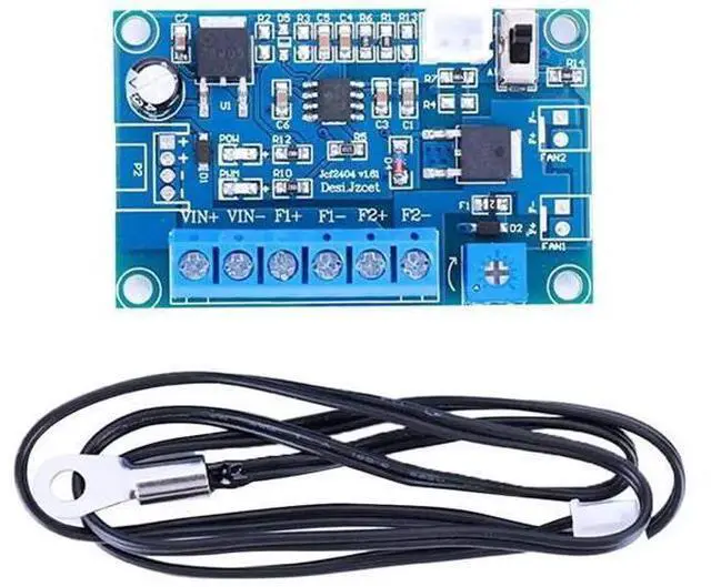 Main image of DC 12V/24V 4A Temperature Controlled PWM Fan Speed Controller with Temperature Sensor, Supports 2/3/4 Pin Case Fans