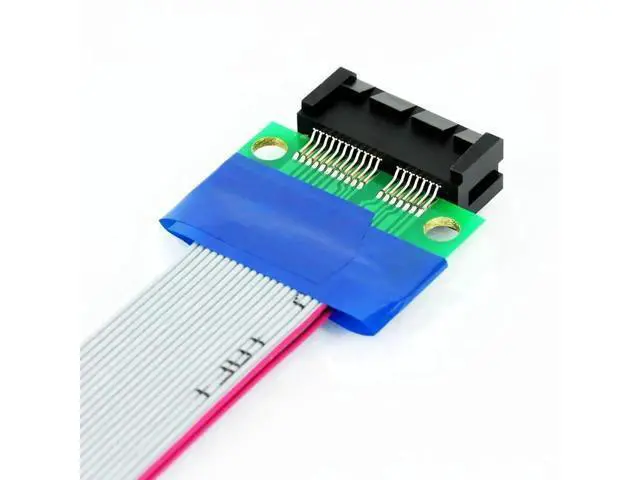 Alt view image 4 of 6 - PCI-E 1X Male to Female Extension Ribbon Cable, PCI Express Riser Extender Adapter for Desktop Motherboard