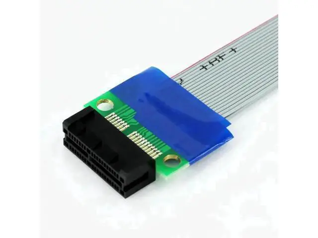 Alt view image 3 of 6 - PCI-E 1X Male to Female Extension Ribbon Cable, PCI Express Riser Extender Adapter for Desktop Motherboard