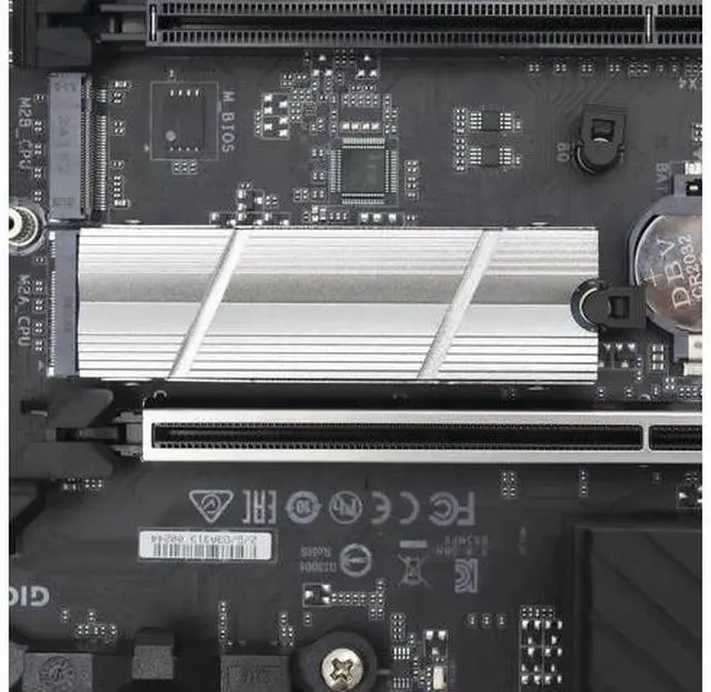 Alt view image 6 of 7 - Silver Aluminum Double-Sided M.2 2280 SSD Heatsink with Thermal Pads, Cooling Radiator for PC & PS5 NVMe PCIe M.2 SSD