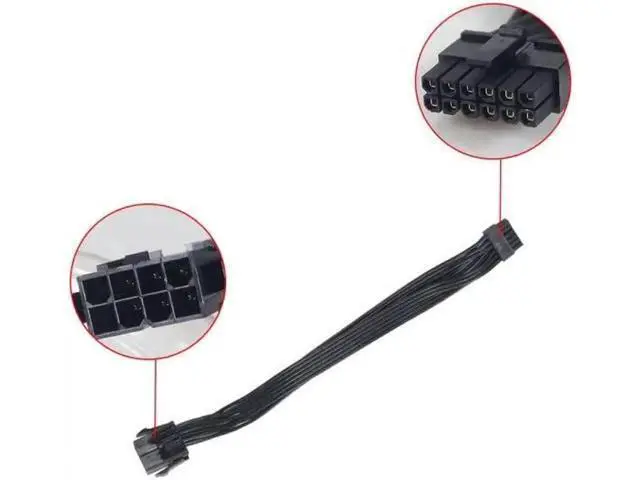 Alt view image 2 of 6 - Dual PCIe 6/8 Pin Female to Mini 12 Pin Male GPU Power Cable, Double CPU Connector Adapter Cord Compatible with NVIDIA RTX 3080 RTX 3090 RTX 30 Series Graphics Card