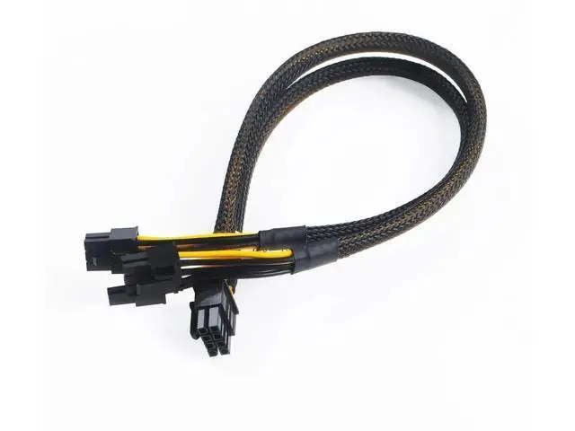 Alt view image 2 of 5 - 30CM 8Pin to 6Pin+8Pin Split GPU Power Cable, PN N08NH 9H6FV J30DG, GPU Splitter Power Cord Compatible with Dell PowerEdge R720 R730 R7910 Workstation Server Graphics Card Power Supply Wire