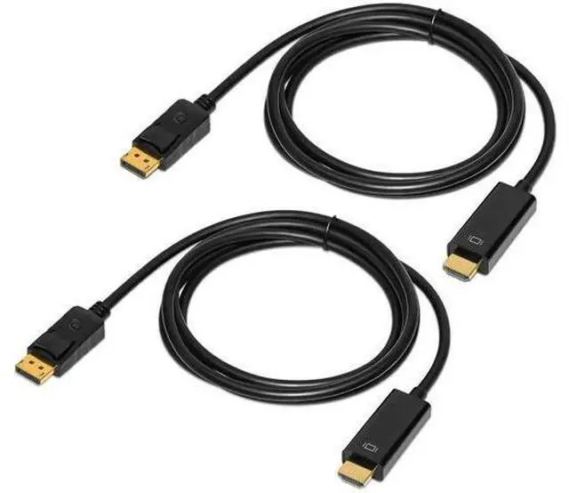 Main image of 2 Pack 6FT 4K DisplayPort to HDMI Male to Male Cable, DP to HDMI Converter Cord for PC, HDTV, Monitor & Projector