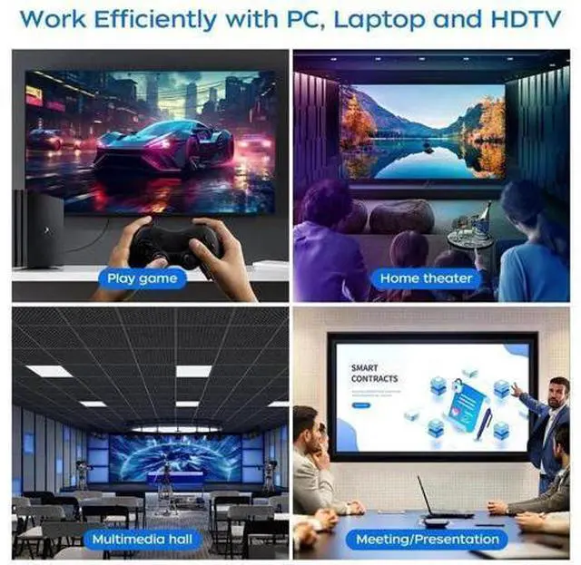 Alt view image 3 of 7 - 2 Pack 6FT 4K DisplayPort to HDMI Male to Male Cable, DP to HDMI Converter Cord for PC, HDTV, Monitor & Projector